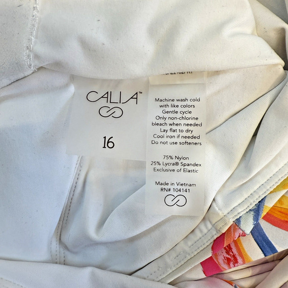 Calia One Piece Swimsuit Women Size 16 Floral Power Sculpt Stretch Beachy New - Picture 3 of 5